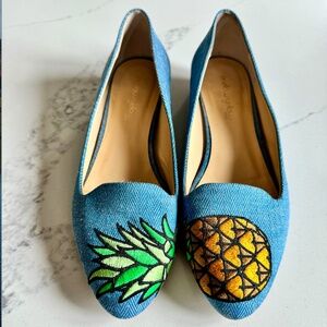 Cute Pineapple Blue Flats